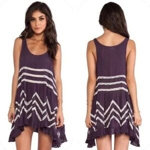 Free People Purple Chevron Mini Dress
